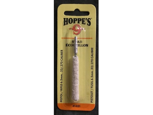 Hoppe's 9 - Pistol/ Rifle, 6.5mm, .22/ .270cal. Cotton Swab